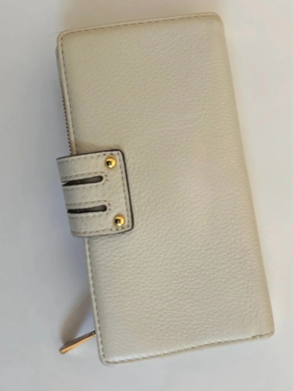 Michael Kors Cream Leather Buckle Continental Wallet